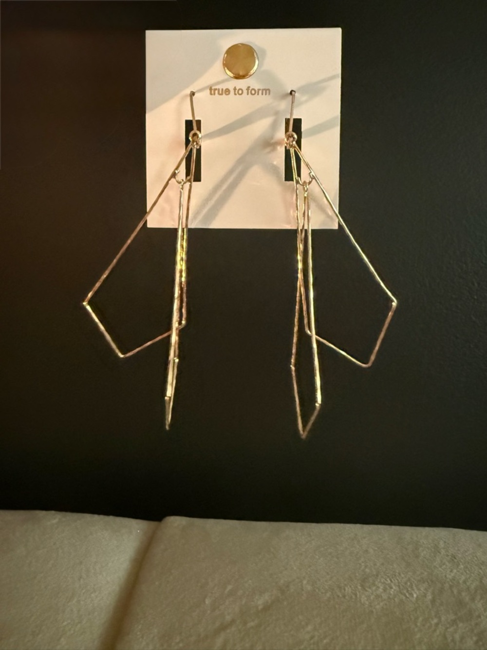 Gold Geometric Drop Earrings - Women's Jewelry